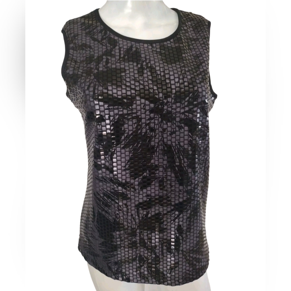Drapers and Damons Blouse‎ Women Small Black Shiny Party Sleeveless Night Out